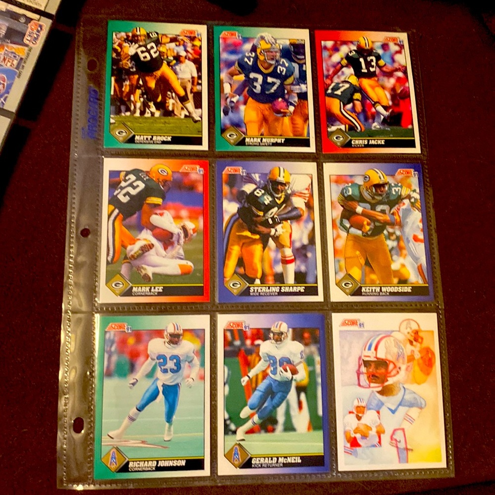 NFL lot of 9 Score trading cards